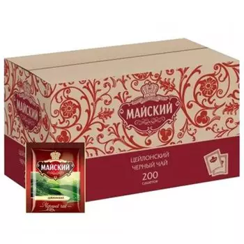 Чай в пакетиках черный Майский Чай, 200шт.x2г (101009)