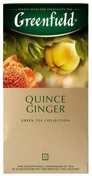 Чай в пакетиках зеленый Greenfield Quince Ginger, 25шт.x2г, айва/имбирь (1388-10)