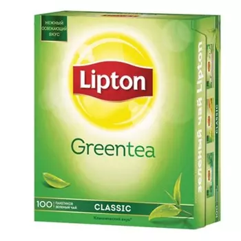 Чай в пакетиках зеленый Lipton Clear Green, 100шт.x1.3г (65415224)