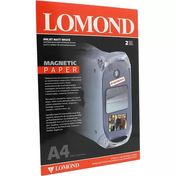Бумага Lomond Magnetic, магнитная, односторонняя, матовая, A4, 620 г/м, 2 листов, белый (2020346)