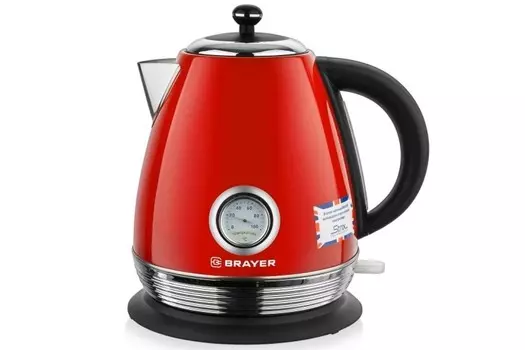 Чайник BRAYER 1007BR-RD 1.7л. 2000Вт, Закрытый нагревательный элемент, нержавеющая сталь, красный (1007BRRD)