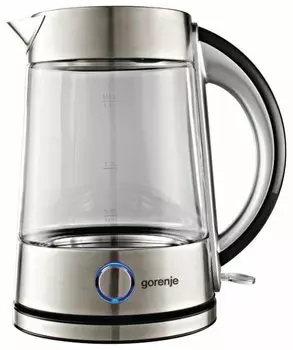 Чайник электрический Gorenje K17G 1.7л., металл/стекло, серебристый (352172)