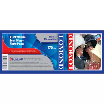 Бумага рулон 36"(914мм) x 30м, 185г/м2, полуглянцевая, Lomond XL Premium Semi Glossy Photo Paper (1201012)