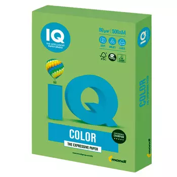 Бумага A4 80г/м² 500 листов, зеленый интенсив, IQ COLOR (LG46)
