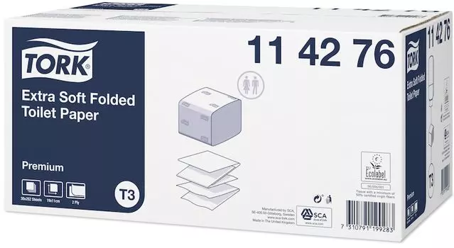 Бумага туалетная TORK Premium T3, слоев: 2, листов 252шт., белый, 30шт. (114276)