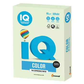 Бумага A4 80г/м² 500 листов, зеленый пастель, IQ COLOR (GN27)
