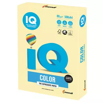 Бумага A4 80г/м² 500 листов, желтый, IQ COLOR (9003974400211)