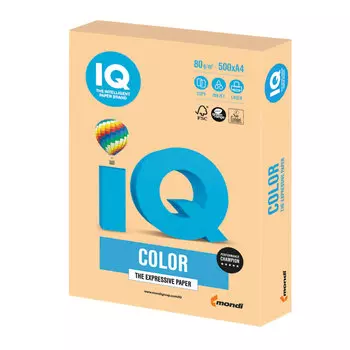 Бумага A4 80г/м² 500 листов, желтый медиум, IQ COLOR (GO22)