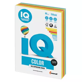 Бумага A4 80 г/м 250 листов, микс интенсив IQ COLOR (RB02)
