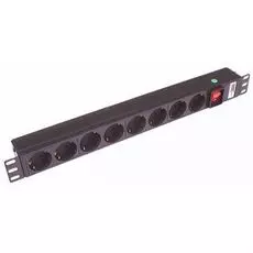 Сетевой фильтр Gembird 19 блок 8 евророзеток с защитой для 19" C14, 1U, 16А
