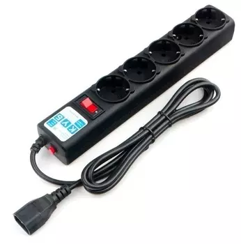 Сетевой фильтр Power Cube SPG5-В3 3,0 м д/подкл. к UPS (C14), 5 розеток (черный) 10А/2,2кВт