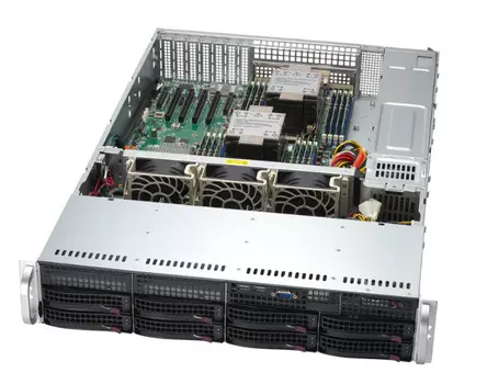 Серверная платформа 2U Supermicro SYS-621P-TRT (2*LGA4677, C741, 16*DDR5 (4800), 8*3.5" HS SATA3, 2*M.2, 6*PCIE, 2*10Glan, VGA, COM, 4*USB 3.0, 2*USB