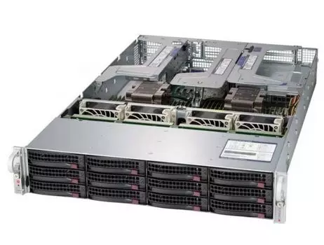 Серверная платформа Supermicro SYS-6029U-TRT (2*LGA3647, C621, 24*DDR4 (2933), 12*Hot-swap 3.5", 8*PCIE, 2*10Glan, IPMI lan, 2*1000W, VGA, 2*USB 3.0)