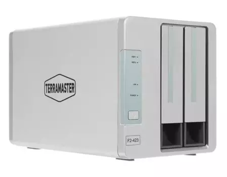 Сетевое хранилище TerraMaster F2-423 tower NAS QC2,0 (2,9)GhzCPU/4Gb(32)/RAID0,1,10,5,6,JBOD/up to 2 Hot Swap HDDs SATA(3,5' or 2,5')/2xM.2 2280 NV