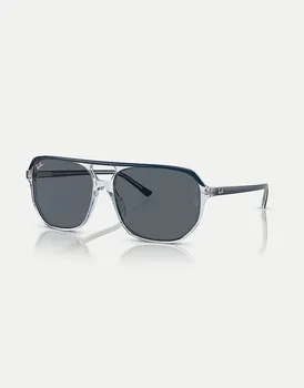 Ray-Ban - Bill One - Солнцезащитные очки неправильной формы синего цвета на прозрачном синем фоне с синими линзами