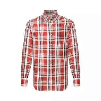 Рубашка из смеси хлопка и льна Brunello Cucinelli
