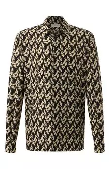Рубашка из вискозы и шелка Saint Laurent