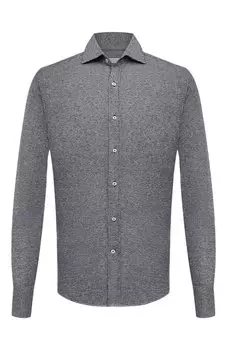 Рубашка изо льна и хлопка Brunello Cucinelli