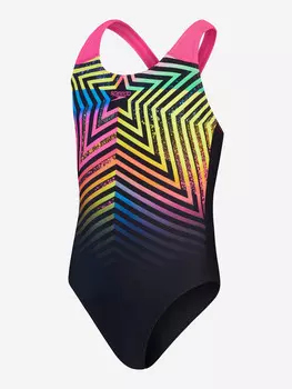 Купальник слитный для девочек Speedo Digital Placement, Черный