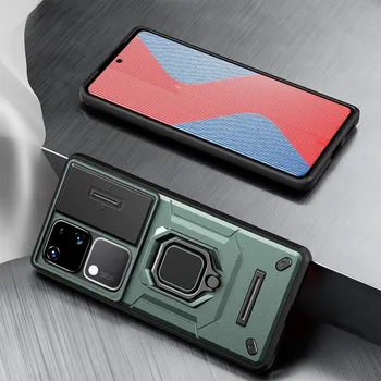 Противоударный чехол KEYSION для VIVO V30 Pro 5G V30 5G, защитное кольцо для объектива камеры, чехол-подставка для телефона для VIVO V30 V30 Pro 5G for VIVO V30 серый