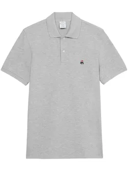 Рубашка поло с вышивкой Brooks Brothers, серый