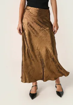 Юбка макси SLELVIE ANNA Soaked in Luxury, коричневый