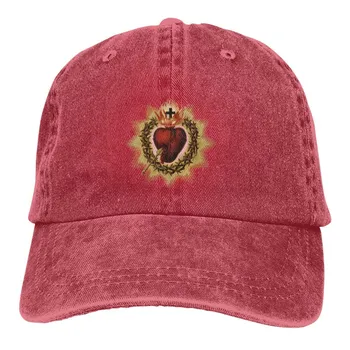 Католическая бейсболка Sacred Heart, шляпы унисекс, WoUnisex, козырек, защита Snapback, кепки с крестом Иисуса Бога One Size