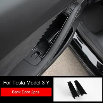 Оригинальный ящик для хранения на двери автомобиля для модели Tesla 3 Y, АБС-пластик, автомобильная дверная ручка, органайзер, боковая коробка для салона автомобиля 2 Front Doors