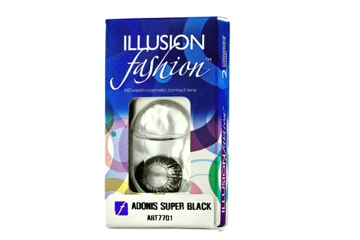 Линзы ILLUSION fashion adonis super black контактные - 5.5/14.5/8.6/2 шт