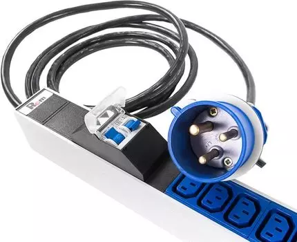 Блок розеток ЦМО R-2MC3-32-24C13-6C19-A-MI-1420-3-2P вертикальный Rem-2MC,LINUX,мониторинг,измерение,1~32А,авт,24C13,6C19,1420мм,вхIEC309,шнур 3м