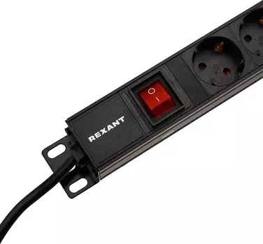 Блок розеток Rexant 04-0204-2 для 19" шкафов, вертикальный, 12 розеток СЕЕ 7/4, 16A шнур 2м