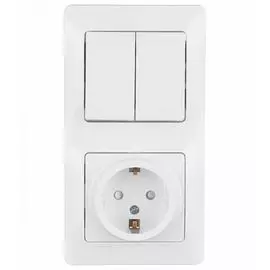 Блок Schneider Electric GSL000174 розетка с/з со шторками и 2-кл. выключатель белый