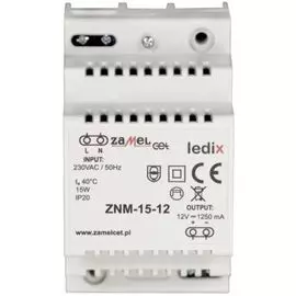 Блок питания Zamel ZNM-15-12 LED 12V DC 15W на DIN-рейку