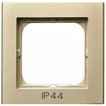 RH-1R/39 Рамка Ospel Sonata Шампанский золотой 1-постовая для выключателя IP-44