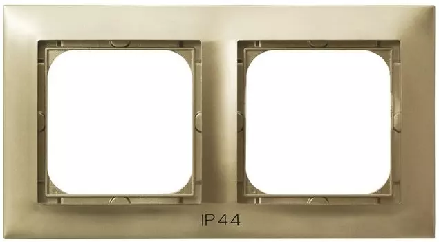 RH-2Y/28 Рамка Ospel Impresja Золотой металлик 2-постовая для выключателя IP-44