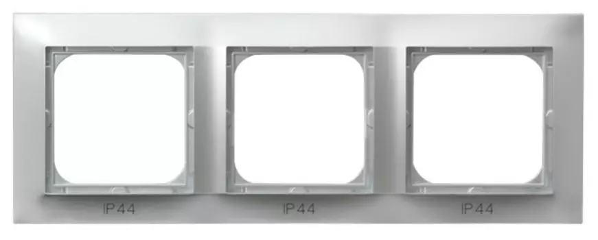 RH-3Y/18 Рамка Ospel Impresja Серебро 3-постовая для выключателя IP-44