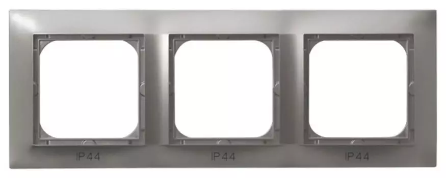RH-3Y/23 Рамка Ospel Impresja Титан 3-постовая для выключателя IP-44