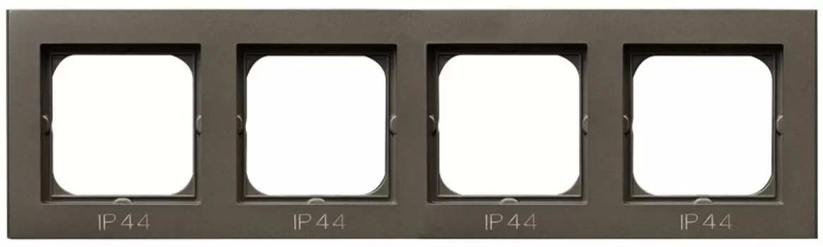 RH-4R/40 Рамка Ospel Sonata Шоколадный металлик 4-постовая для выключателя IP-44