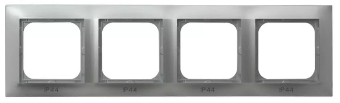 RH-4Y/18 Рамка Ospel Impresja Серебро 4-постовая для выключателя IP-44