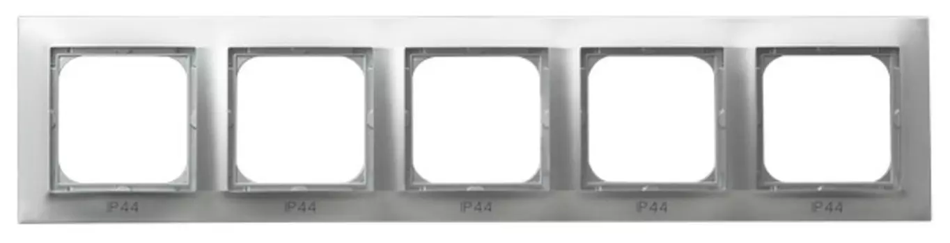 RH-5Y/18 Рамка Ospel Impresja Серебро 5-постовая для выключателя IP-44