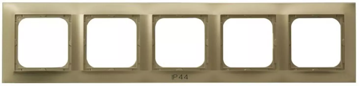 RH-5Y/28 Рамка Ospel Impresja Золотой металлик 5-постовая для выключателя IP-44