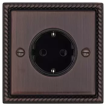 Розетка с заземлением (Schuko) T&amp;J Electric Colossal Шоколадный кашемир CME827-BZ
