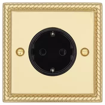 Розетка с заземлением (Schuko) T&amp;J Electric Colossal Янтарная парча CME827-PB