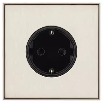 Розетка с заземлением (Schuko) T&amp;J Electric Titanium Нержавеющая сталь GC827-SS