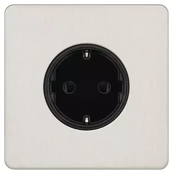 Розетка с заземлением (Schuko) T&amp;J Electric Ultimate II Нержавеющая сталь G827-86-SS