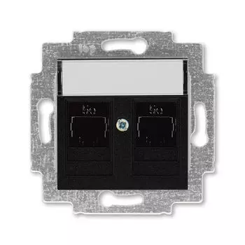 Розетка телефонная ABB Levit двойная 2хRJ45 категория 5e антрацит 5014H-A51018 63W 2CHH295118A6063