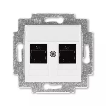 Розетка телефонная ABB Levit двойная 2хRJ45 категория 5e белый 5014H-A51018 03W 2CHH295118A6003