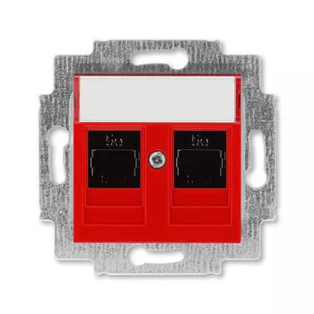 Розетка телефонная ABB Levit двойная 2хRJ45 категория 5e красный 5014H-A51018 65W 2CHH295118A6065