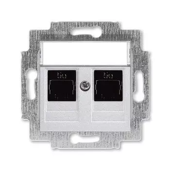 Розетка телефонная ABB Levit двойная 2хRJ45 категория 5e серебро 5014H-A51018 70W 2CHH295118A6070