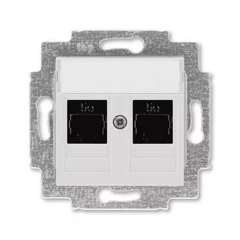 Розетка телефонная ABB Levit двойная 2хRJ45 категория 5e серый 5014H-A51018 16W 2CHH295118A6016